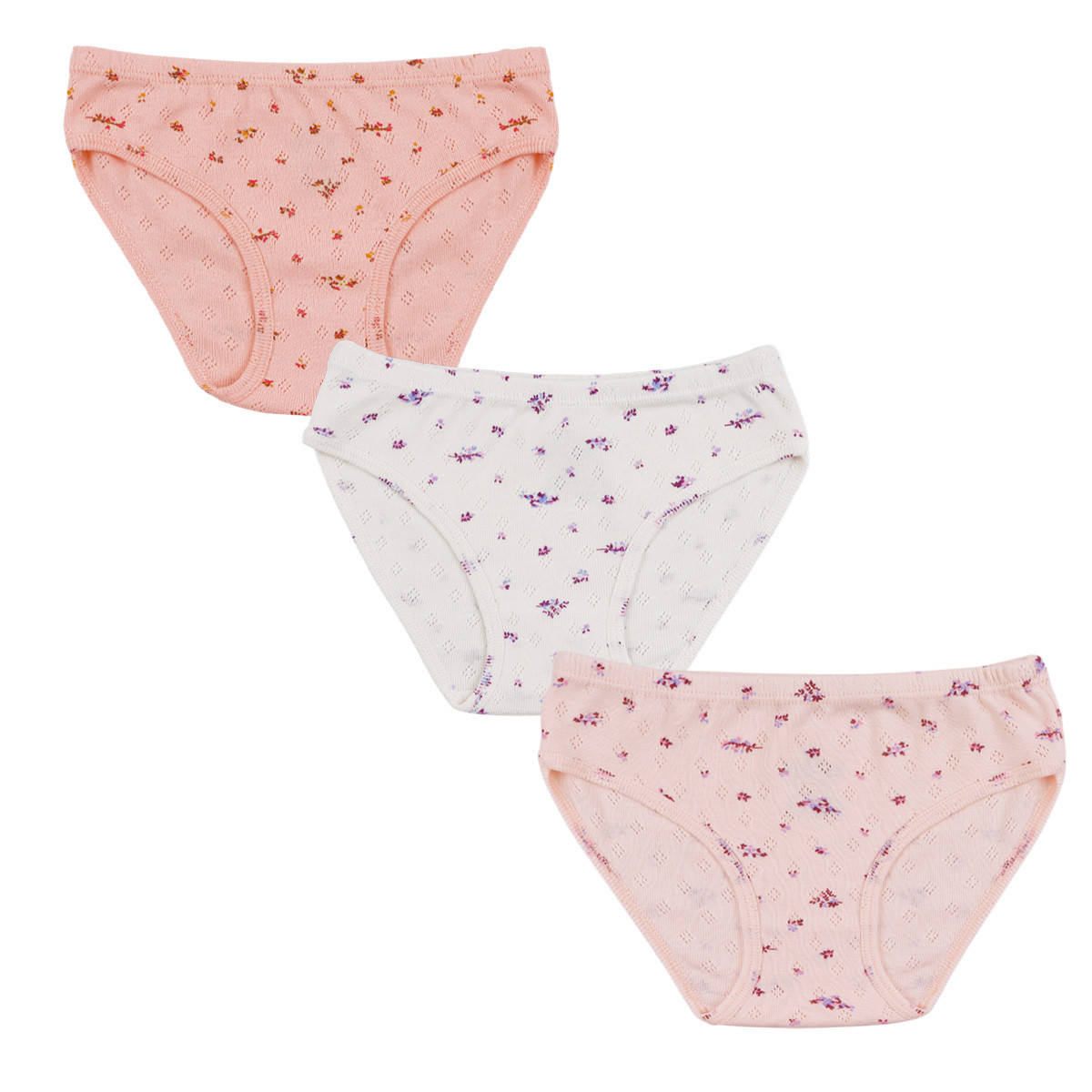 Тройка памучни ажурени бикини