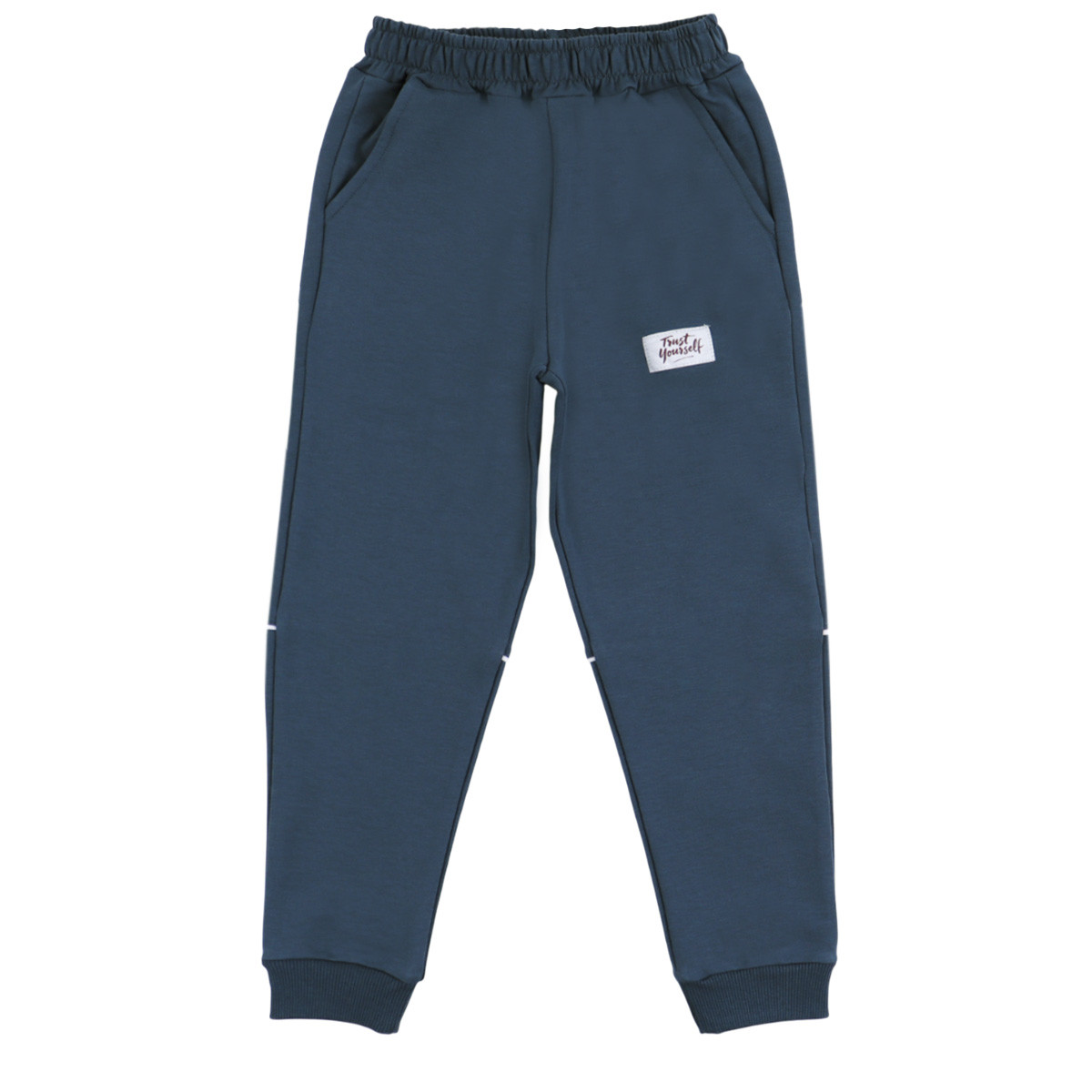 Ватирано долнище "Trust yourself" в петролено синьо