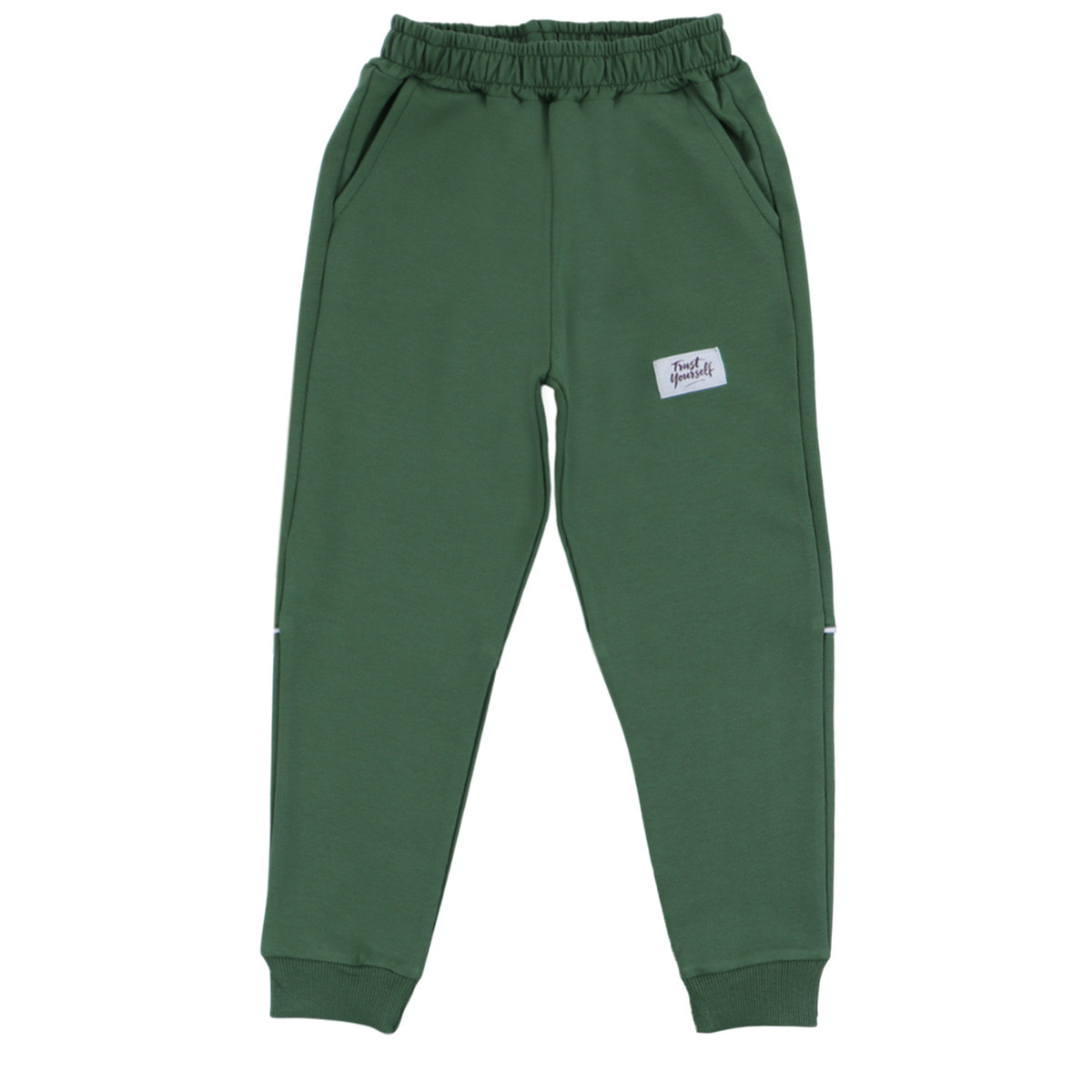 Ватирано долнище "Trust yourself" в зелено
