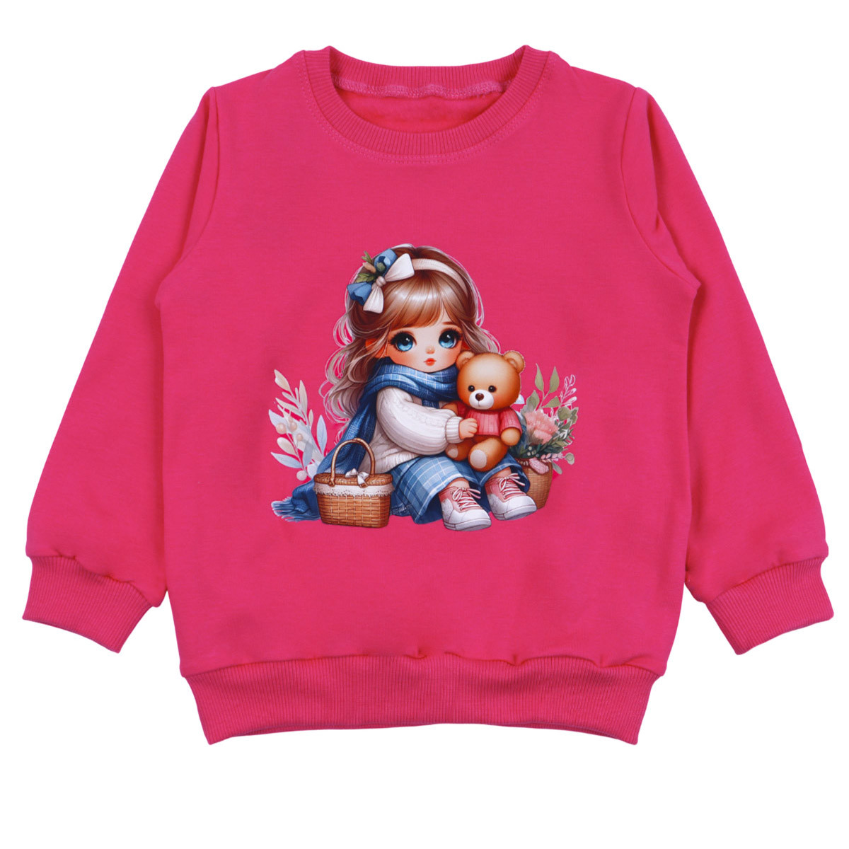 Детска ватирана блуза ''Пикник'' в наситено розово