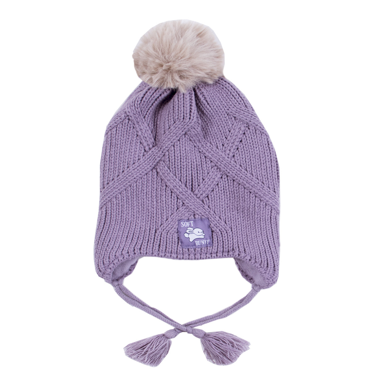 Зимна шапка "Soft bunny" в лилаво