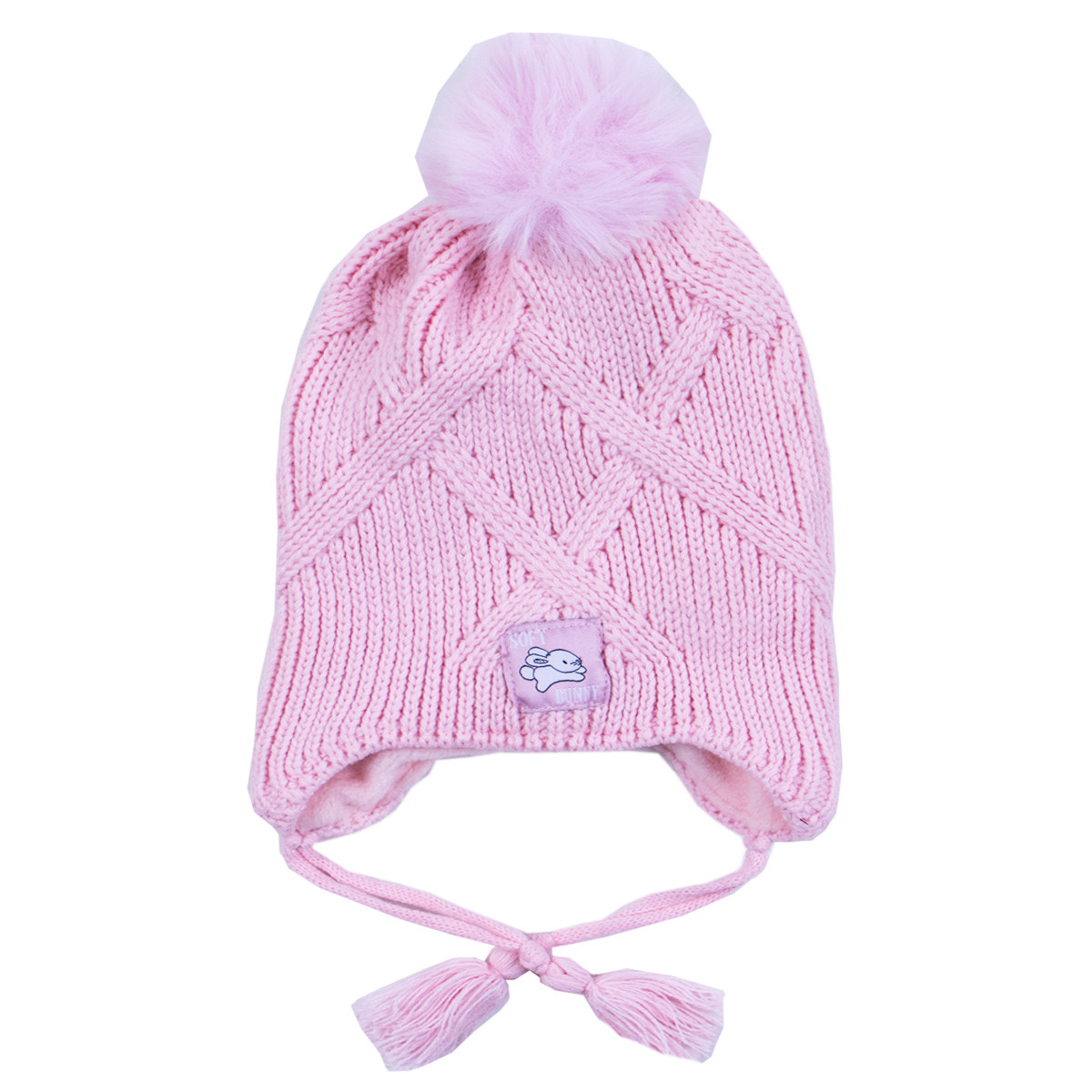 Зимна шапка "Soft bunny" в розово