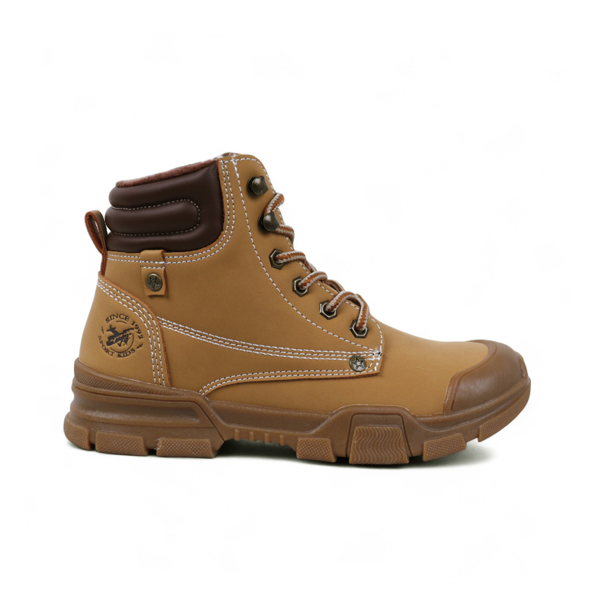 Стилни детски зимни боти в охра