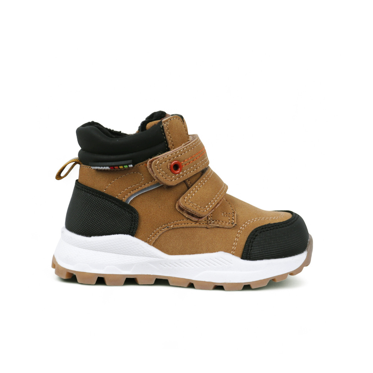 Детски зимни боти в охра и черно