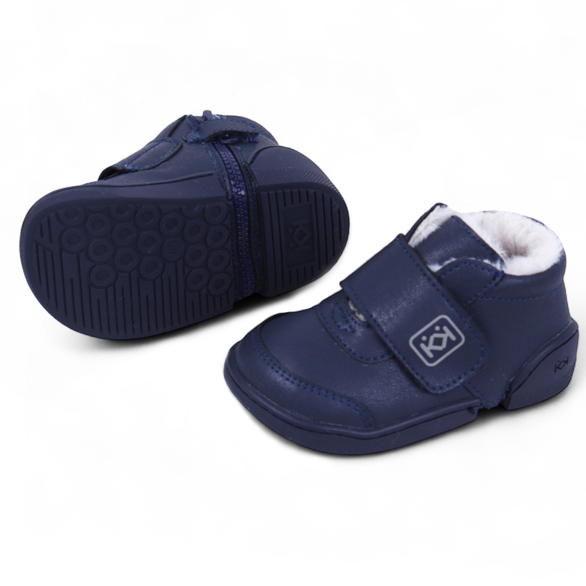 Зимни буйки за прохождане с пух в синьо