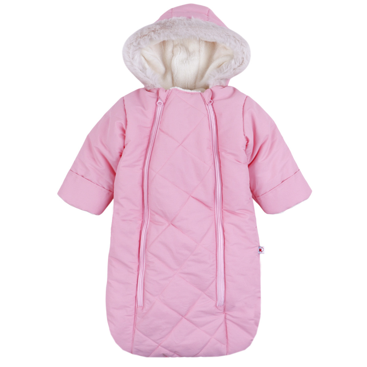 Зимно чувалче за новородено в розово